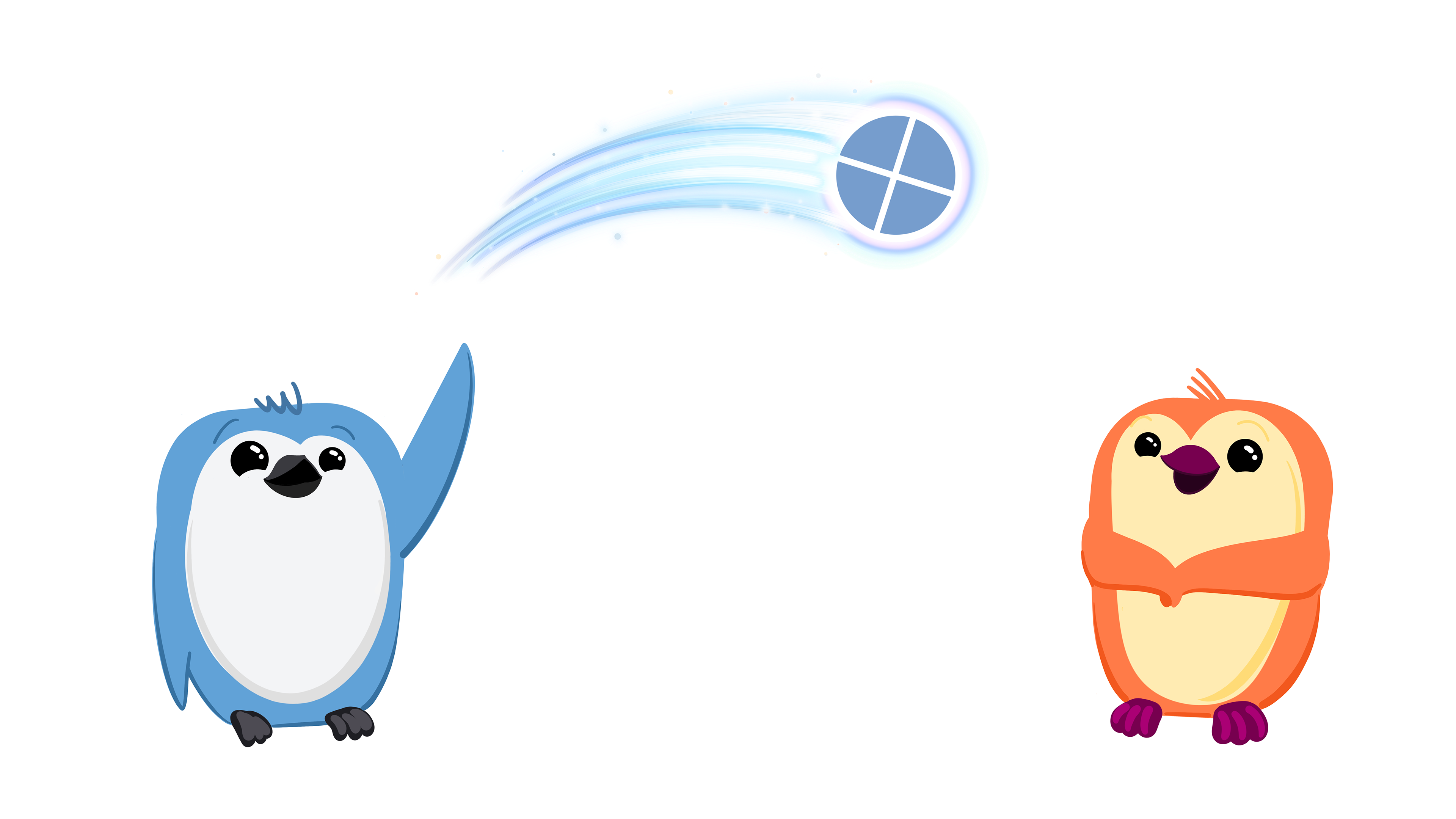 Pinguine spielen mit Ball